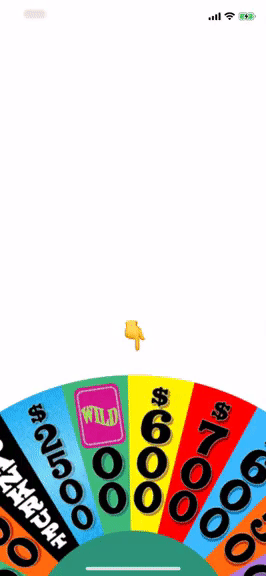 Wheel of Fortune with only dragging implemented.